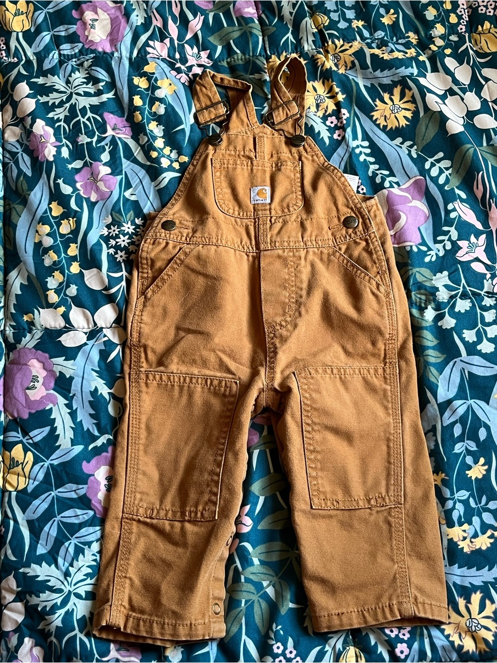 Carhartt Kids Tan Canvas Overalls Infant Size 12 Months